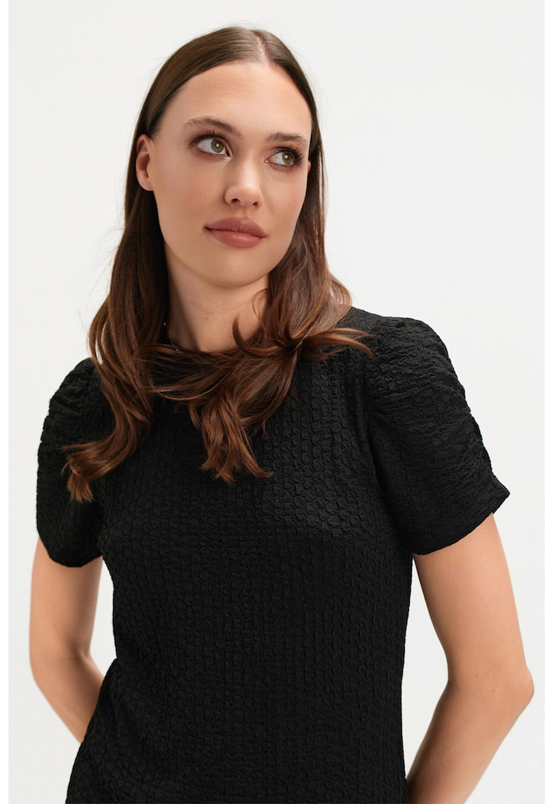 Bluza texturata cu maneci bufante