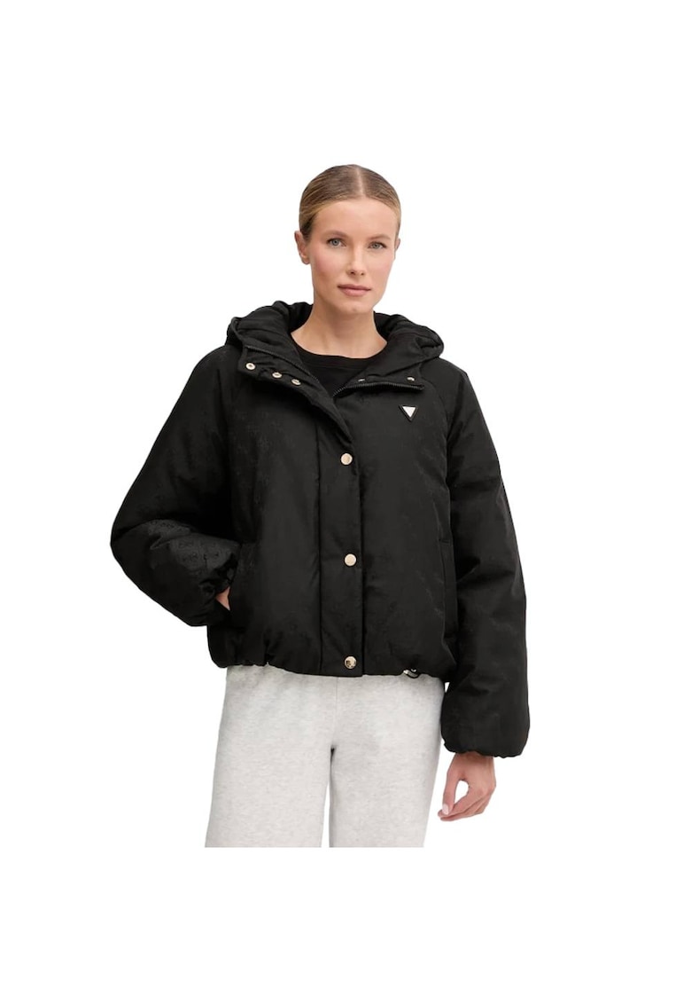 Geaca Puffer Boxy Neagra - Izolatie Termica - 100% Poliester -