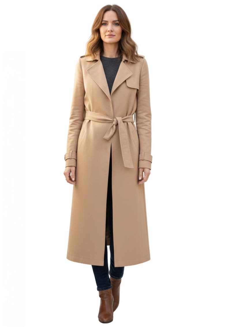 Trenci uni cu revere decupate Karen Millen -