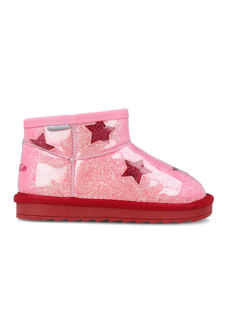 Ghete lucioase fara inchidere - Roz deschis/Rosu inchis - Garvalin - imagine 1