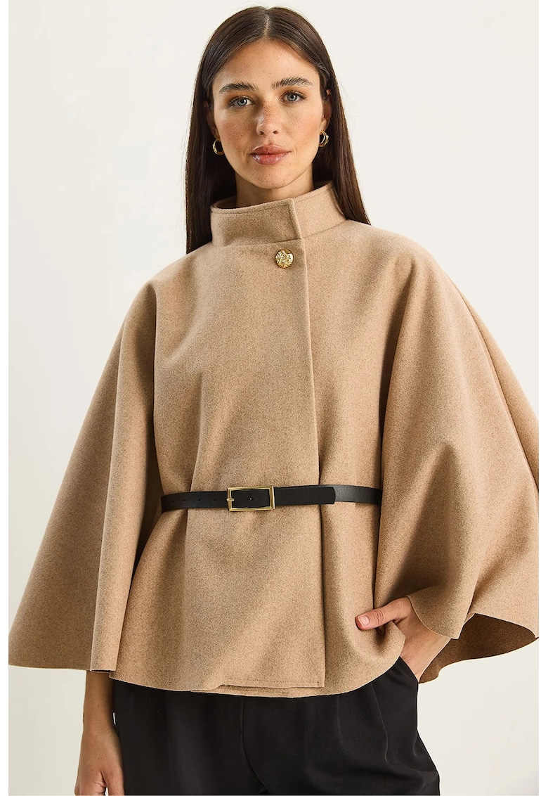 Paltoane - Comerciant Femei - Palton supradimensionat din amestec de lana LUCCI - Bej Natural -