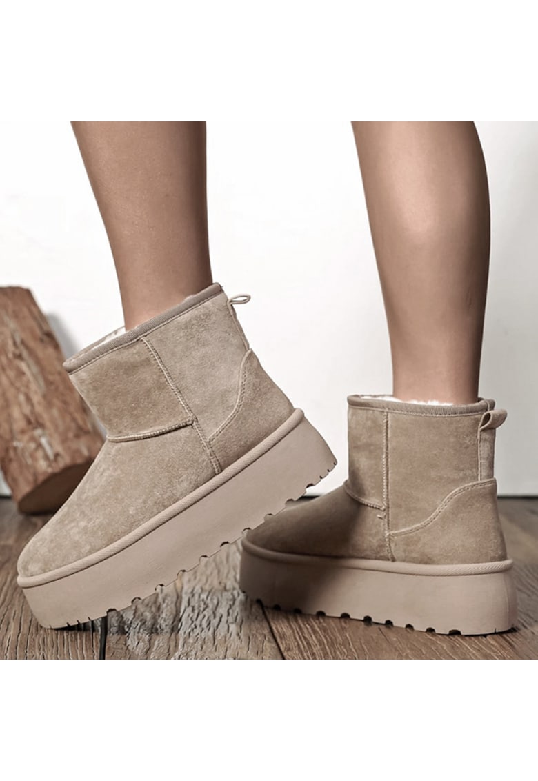 Ghete kaki deshis imblanite cu talpa groasa LT33-45 111 18797 - Kaki