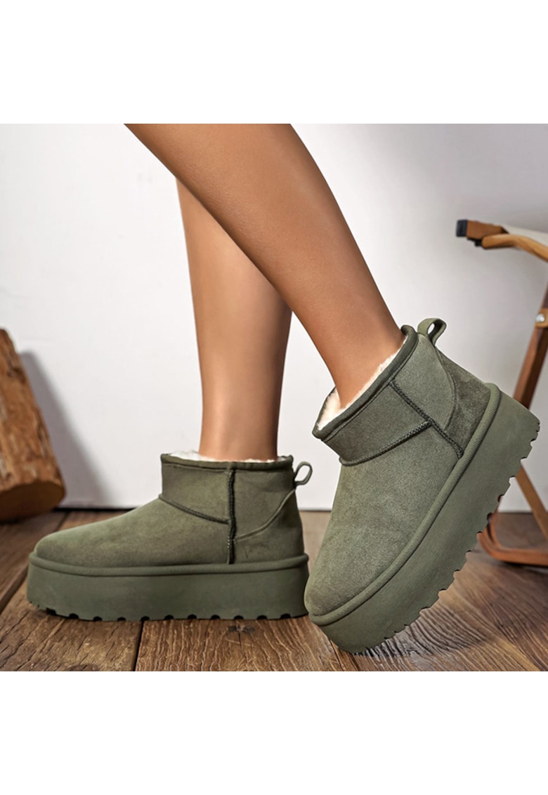 Ghete verzi imblanite cu talpa groasa LT33-43 112 18809 - Verde