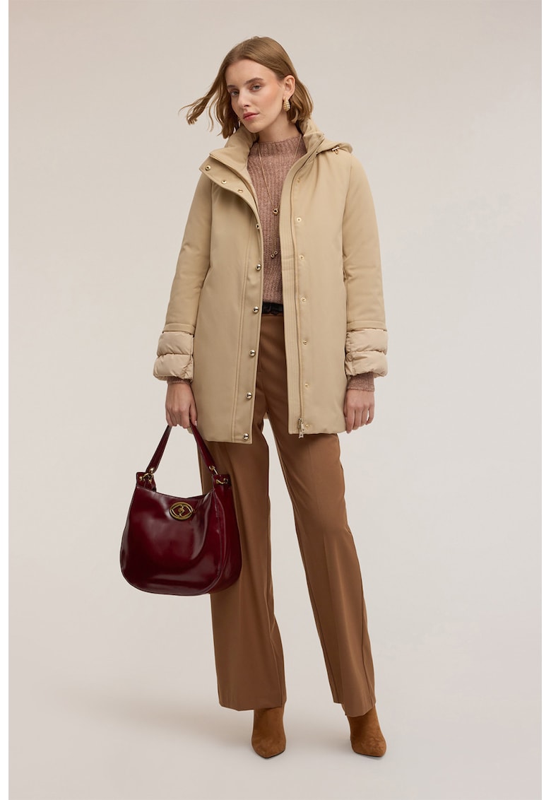 Jacheta uni cu fermoar - Crem