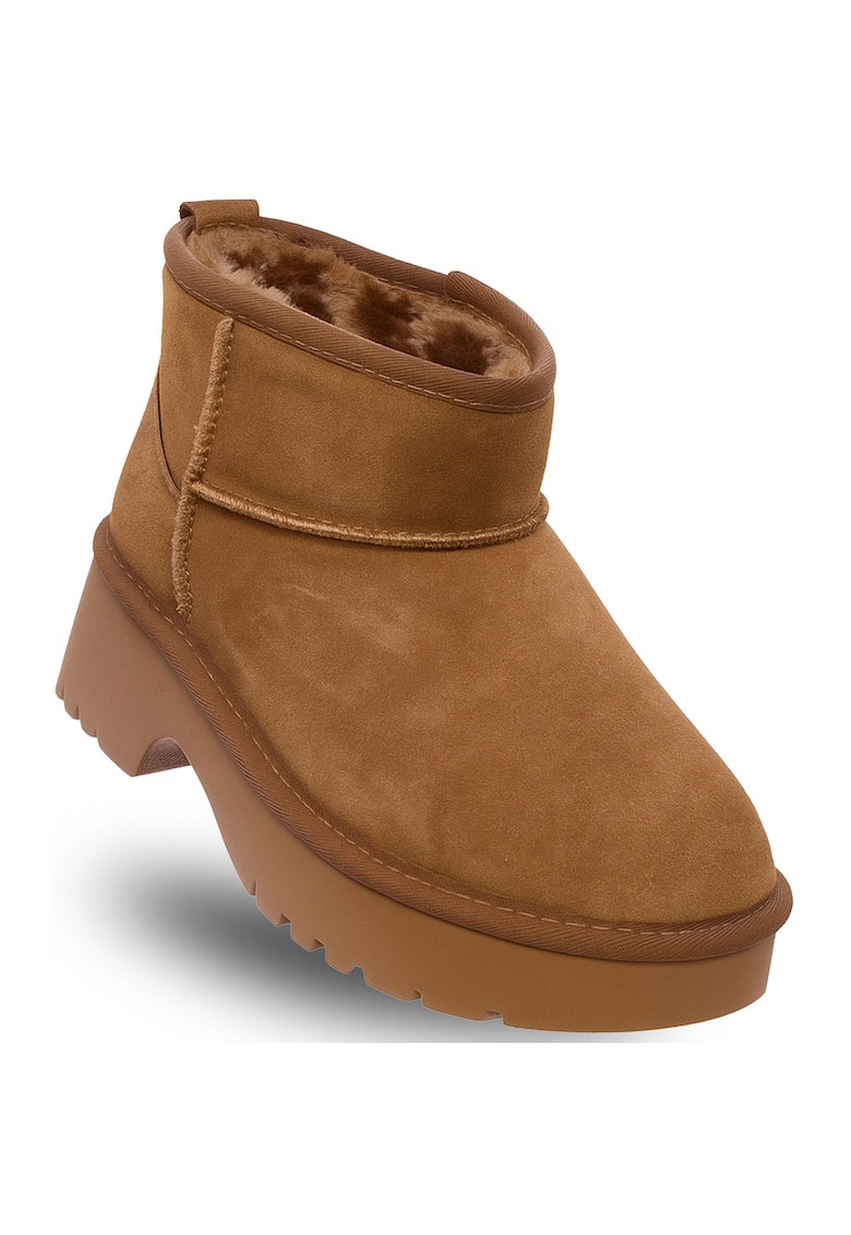 Ghete dama - LEA SUEDE - maro - piele naturala - talpa din spuma