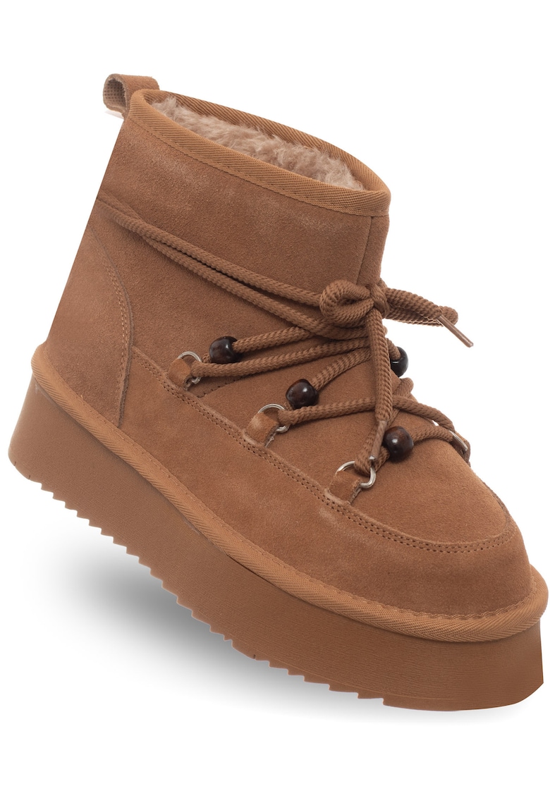 Ghete dama - model SSW521P72/0 STONES - piele naturala - maro - talpa din spuma