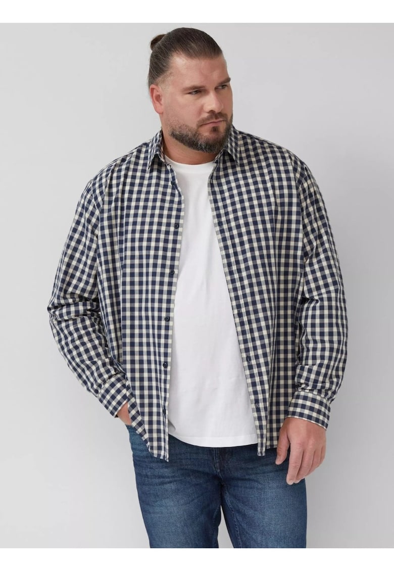Camasa barbati big sizes cu imprimeu in carouri
