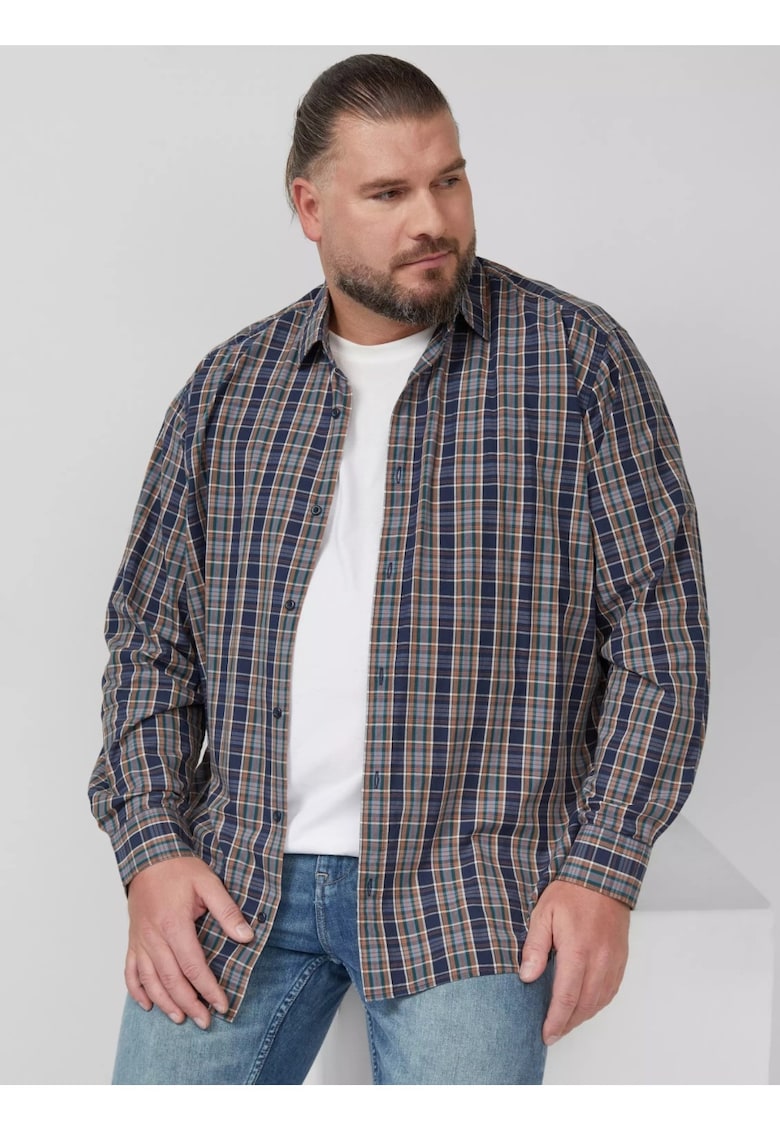 Camasa barbati big sizes cu imprimeu in carouri