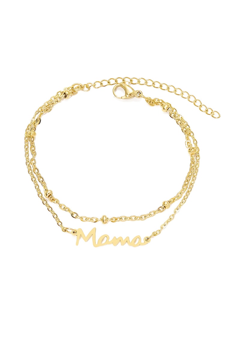 Bratara dubla placata cu aur de 18K cu talisman text