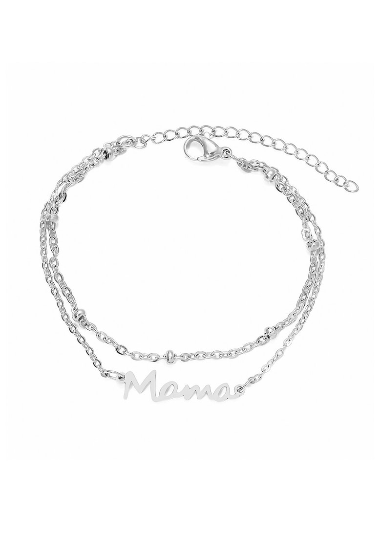 Bratara de otel inoxidabil cu doua siraguri si text