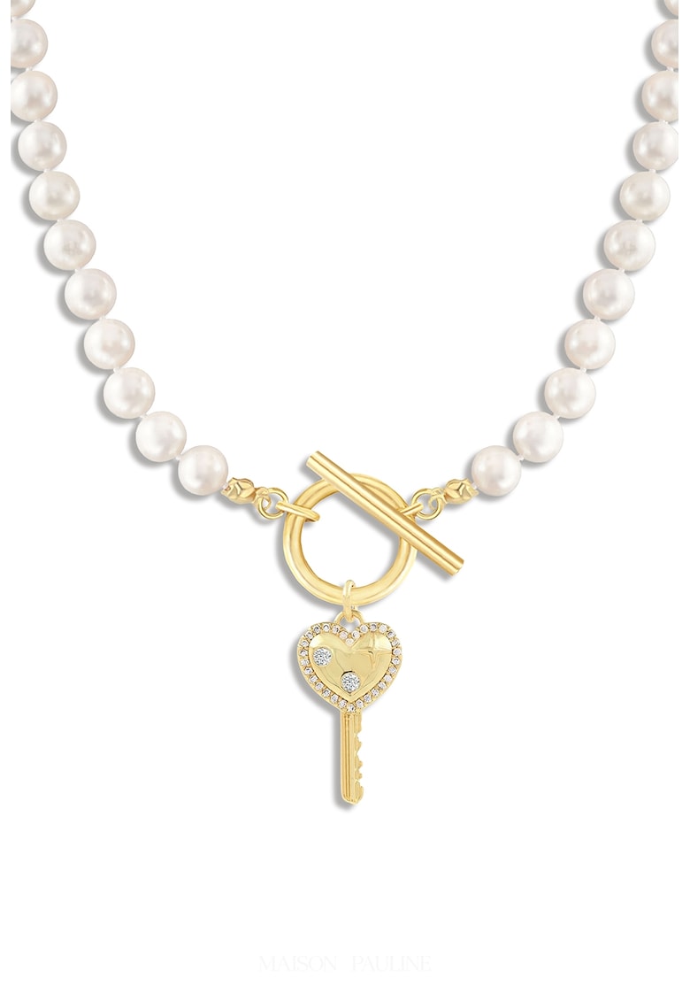 Colier placat cu aur de 18K si cu insertii de zirconia