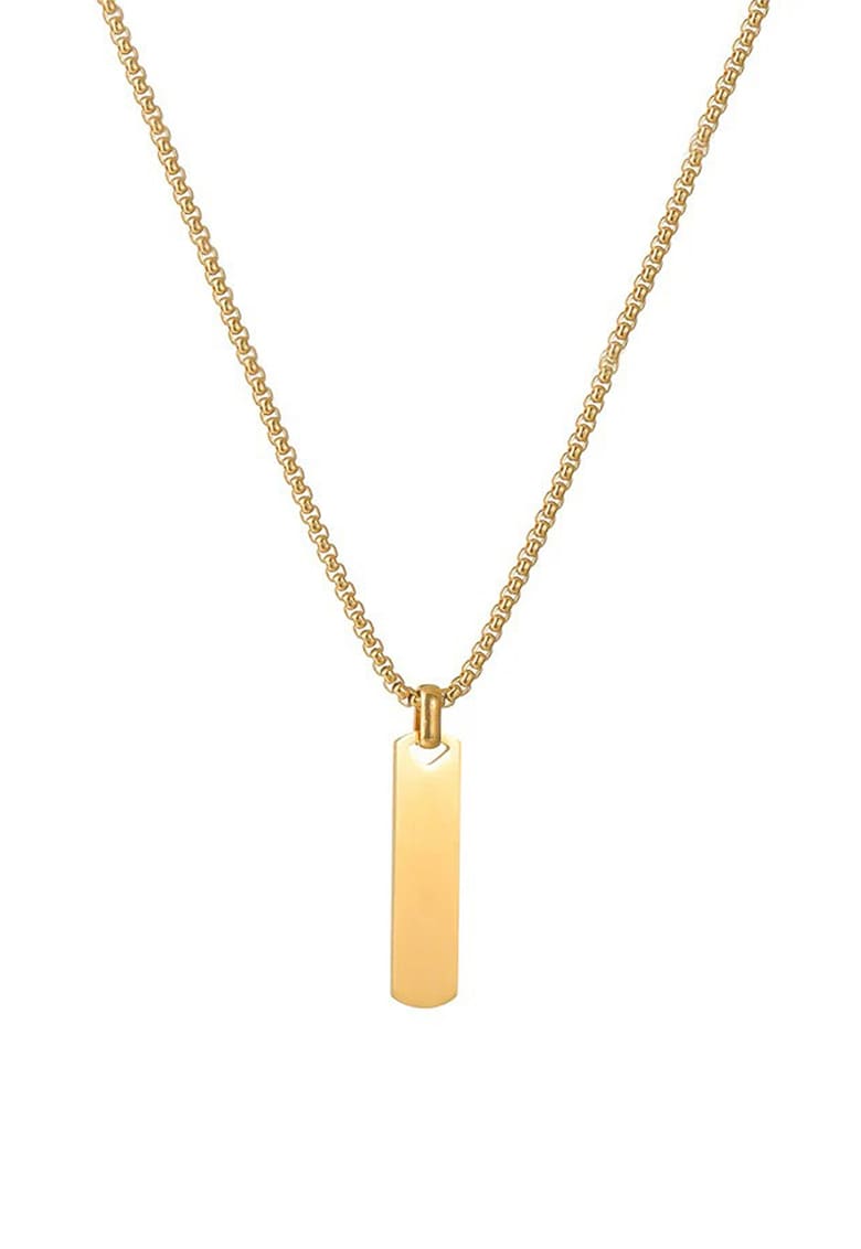 Colier de otel inoxidabil cu pandantiv - Auriu