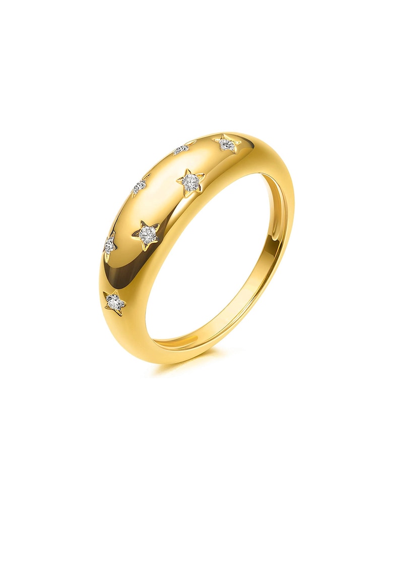 Inel placat cu aur de 14K - in forma de stea