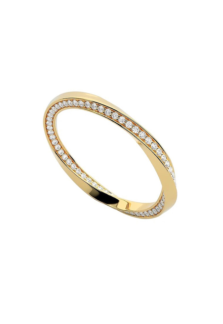 Inel placat cu aur de 14K si cu cristale