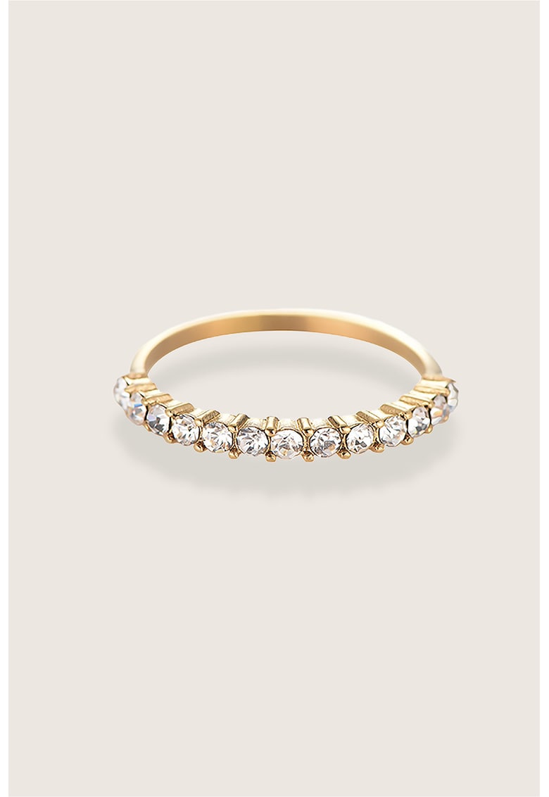 Inel placat cu aur de 14K si cu cristale