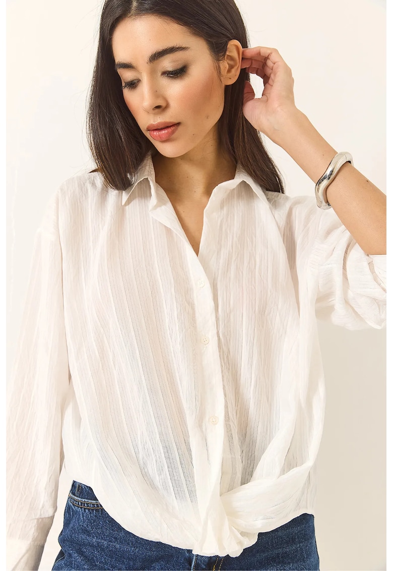 Camasa dama - HiCCUP - Camasa Oversized LUCCI - Alb - Textil