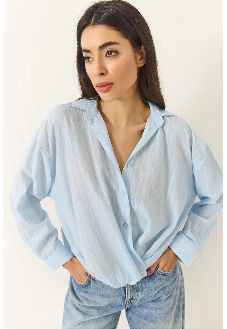 Camasa dama - HiCCUP - supradimensionata - albastru deschis - textil