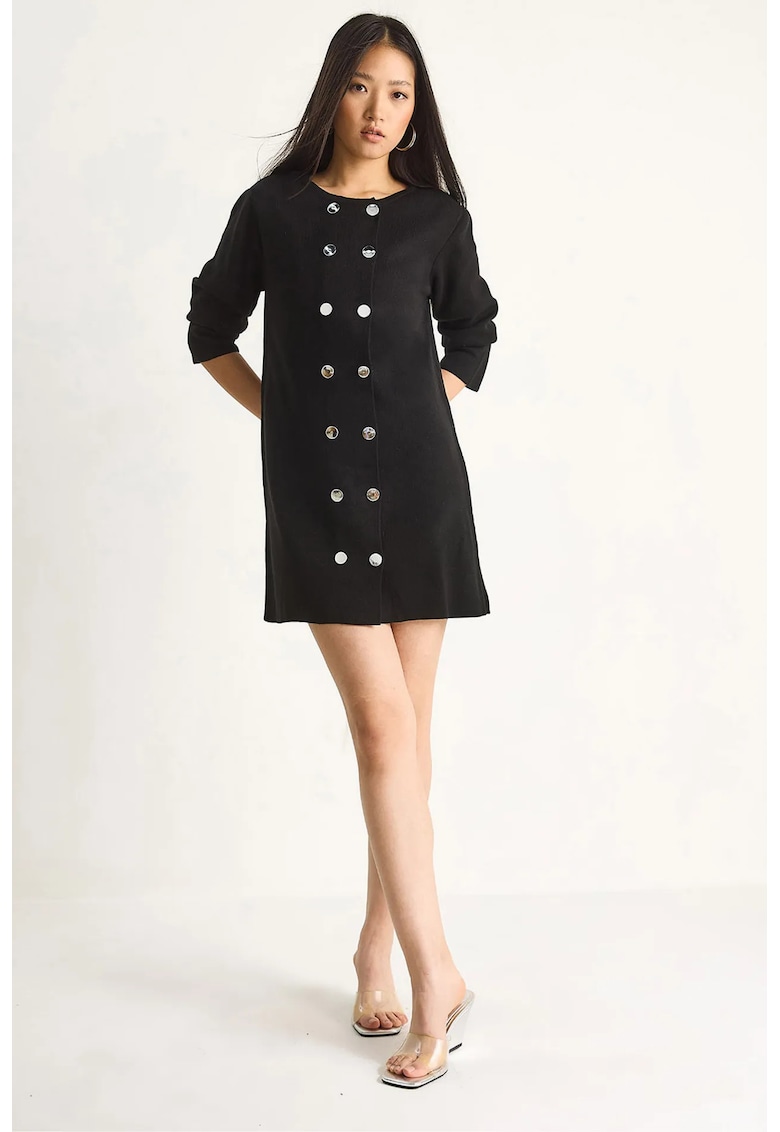 Rochie Mini - Tricot - Negru -