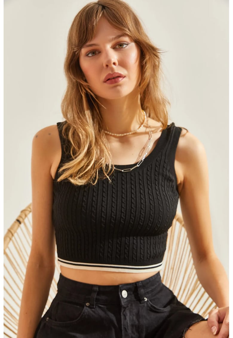 Maiou dama - top tricotat - negru - jerseu -