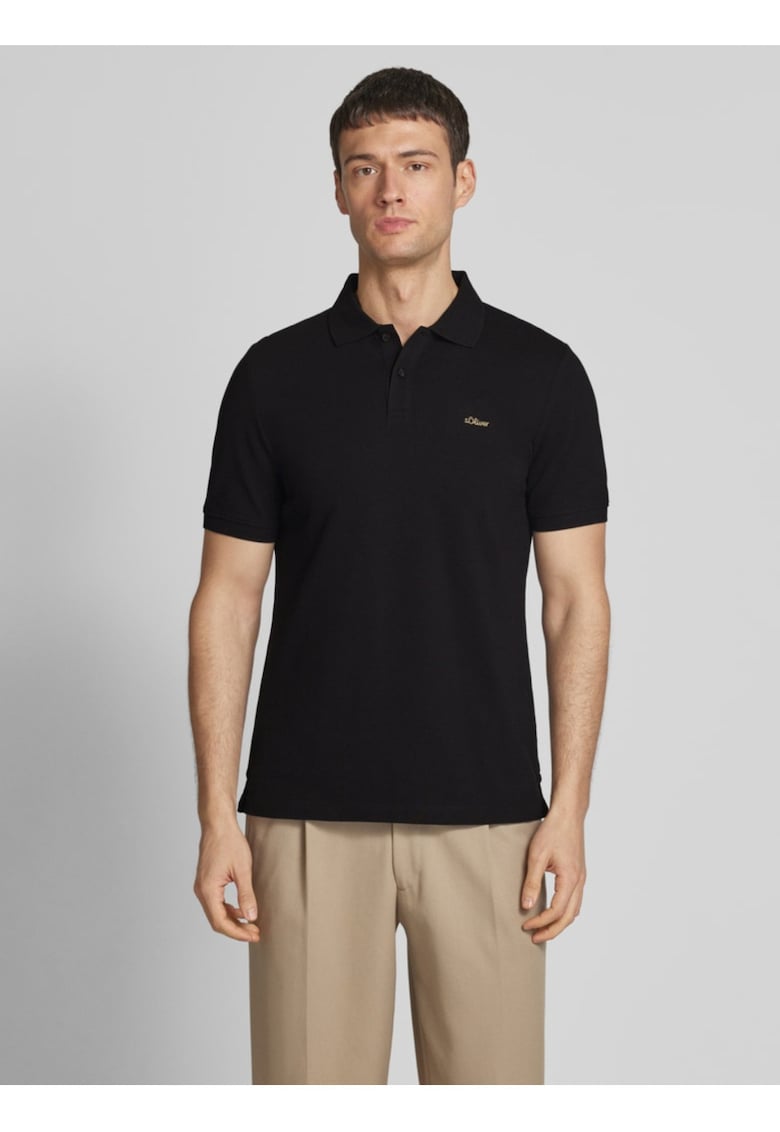 Tricou polo barbati - din 100% bumbac - cu logo - Negru -