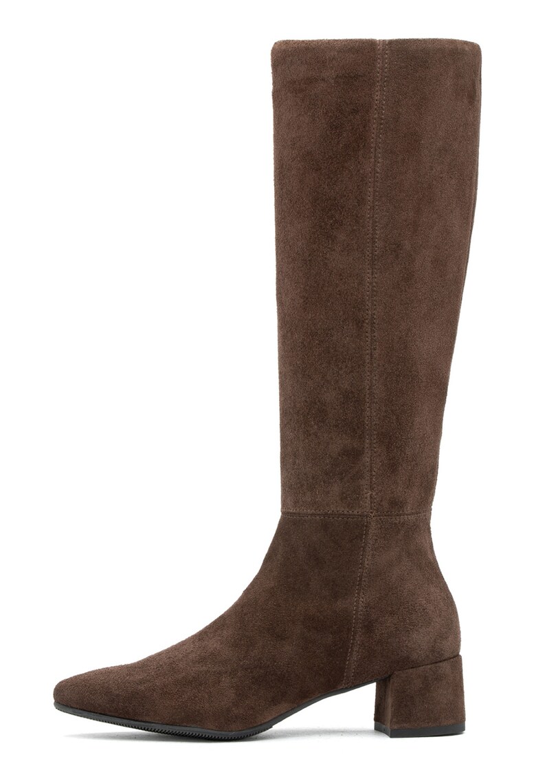 Ryłko - Cizme lungi pana la genunchi de piele intoarsa Ariana - Maro inchis