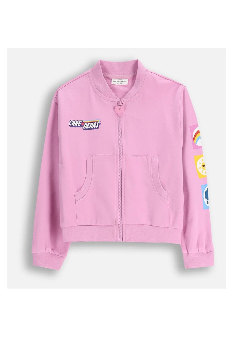 Bluza Bomber pentru Fete - roz - material elastic - cu motiv Care Bears