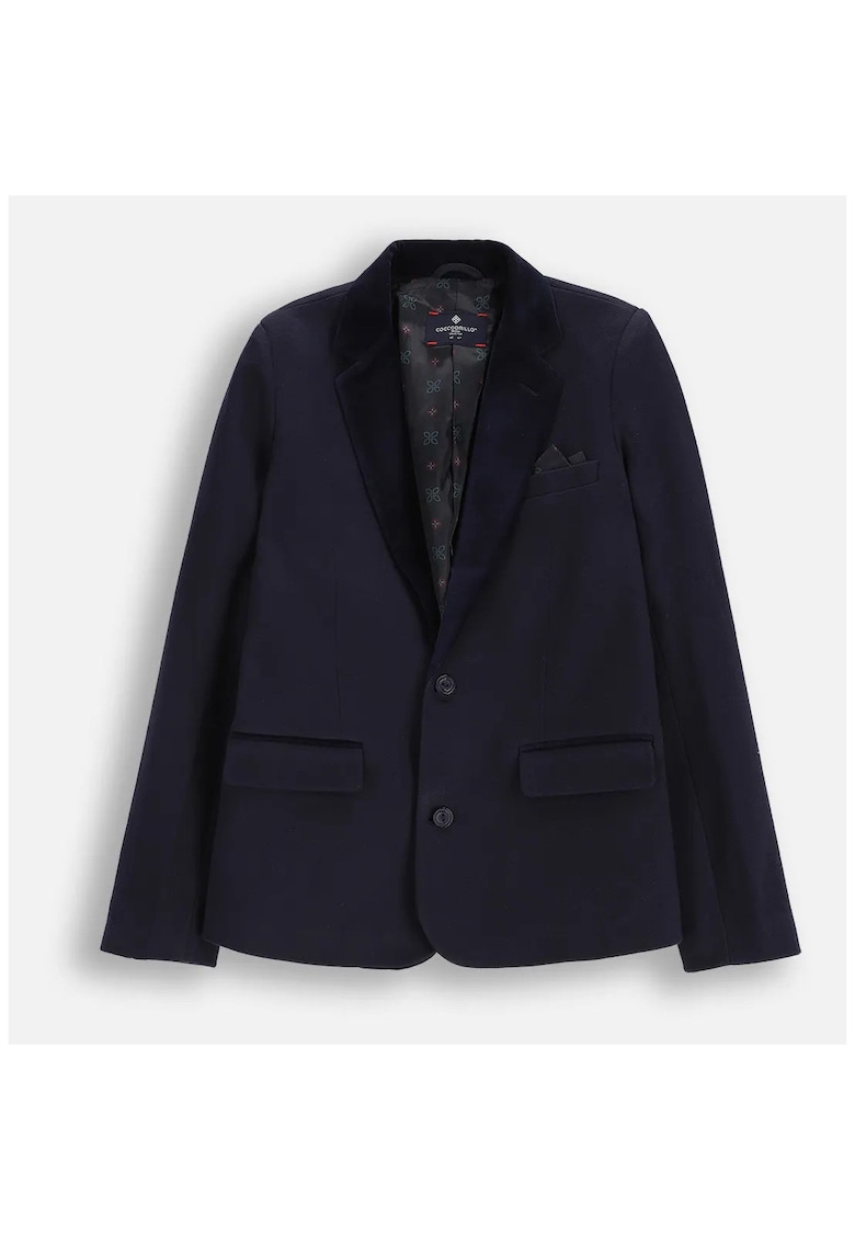 Sacou copii - bleumarin - bumbac - maneci lungi - guler clasic