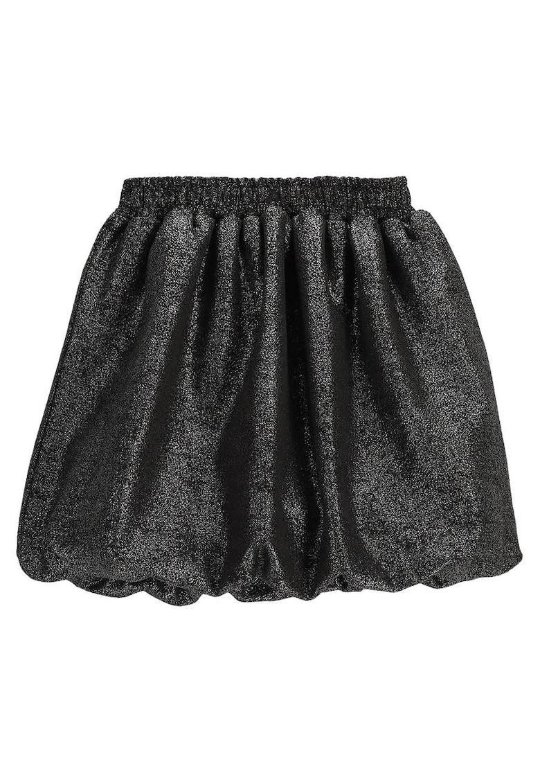Fusta eleganta poliester - efect metalizat - negru