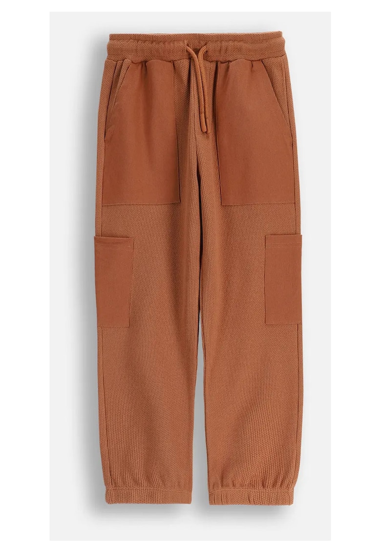 Pantaloni cargo - ZC5120103YBK-018 - bumbac - maro - pentru baieti - cu buzunare mari