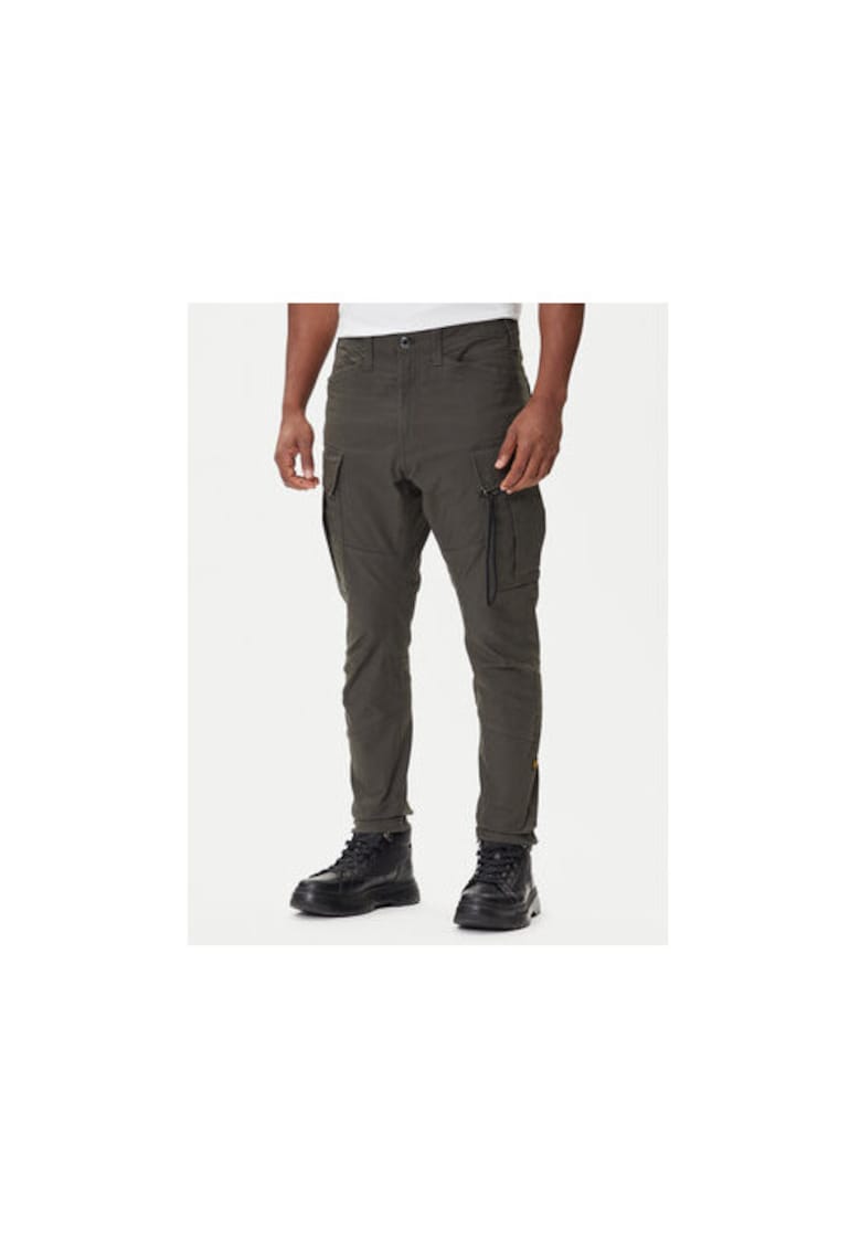 Pantaloni sport barbati - Zip Pocket 3D - kaki - tesatura