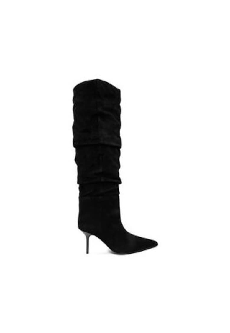 Cizme pentru dama EO-DIANA-121961S - piele naturala - negru - varf ascutit