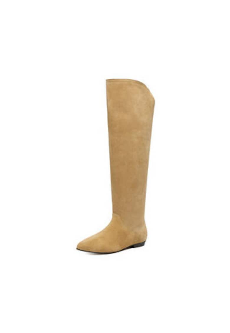 Cizme dama EO-CELIA-60504-25 - elastice - bej - piele naturala