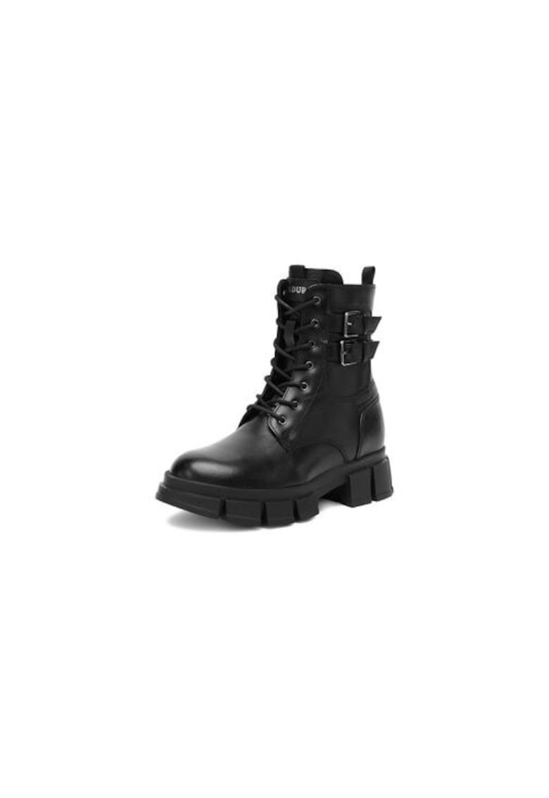 Badura Pantofi copii EO-CI12-9092-07 - negru - piele naturala - cu fermoar