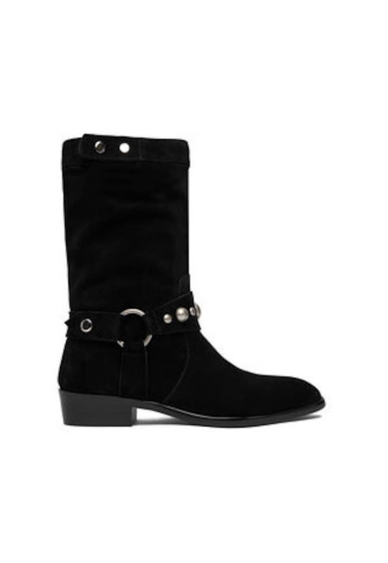 Badura Ghete dama model EO-CAPRI-V1778-303 - piele naturala - negru - slip-on - benzi elastice