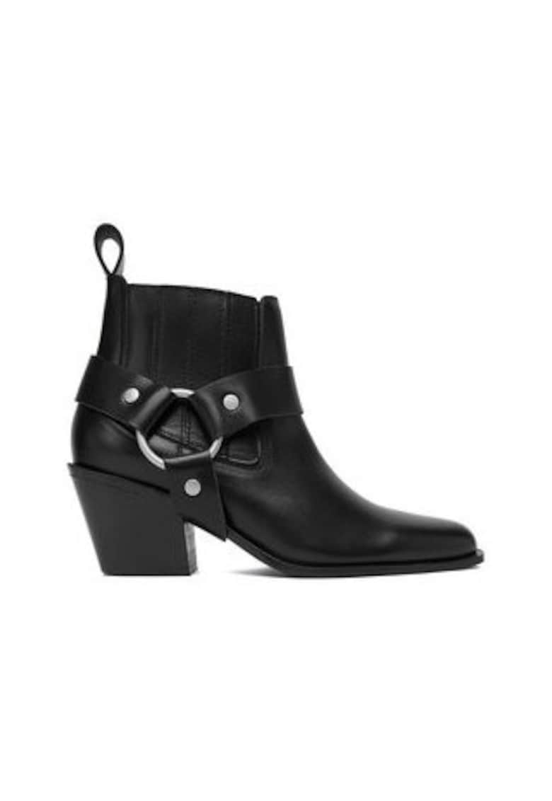 Badura Botine dama piele naturala - slip-on - Negru