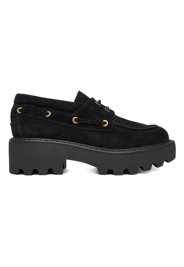 Mocasini de dama - de piele naturala - negru
