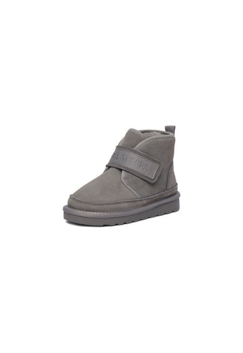 Badura Cizme copii gri - piele naturala - cu velcro - EO-HY669016S-2