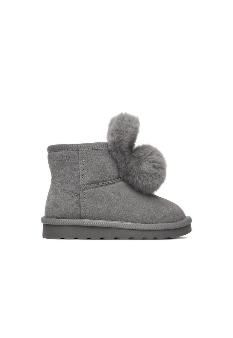 Badura Ghete fete - piele naturala - gri -