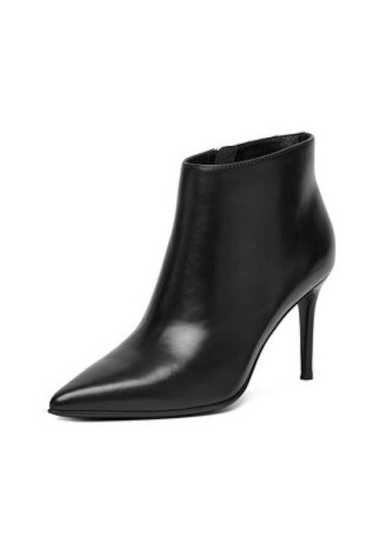 Botine dama piele naturala - Negru