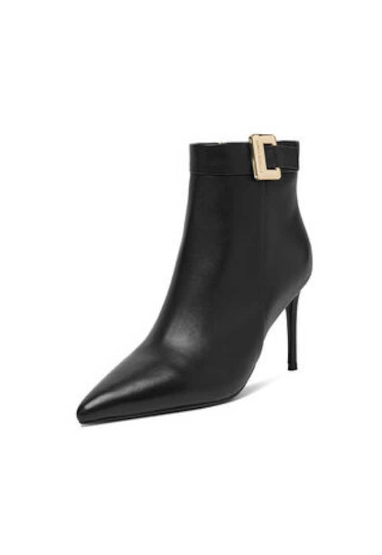 Botine dama EO-LUIZA-C001X-1 - piele naturala - negru - cu fermoar - varf ascutit - Negru