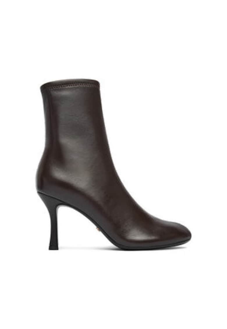 Botine dama - piele naturala - maro - cu fermoar - Maro