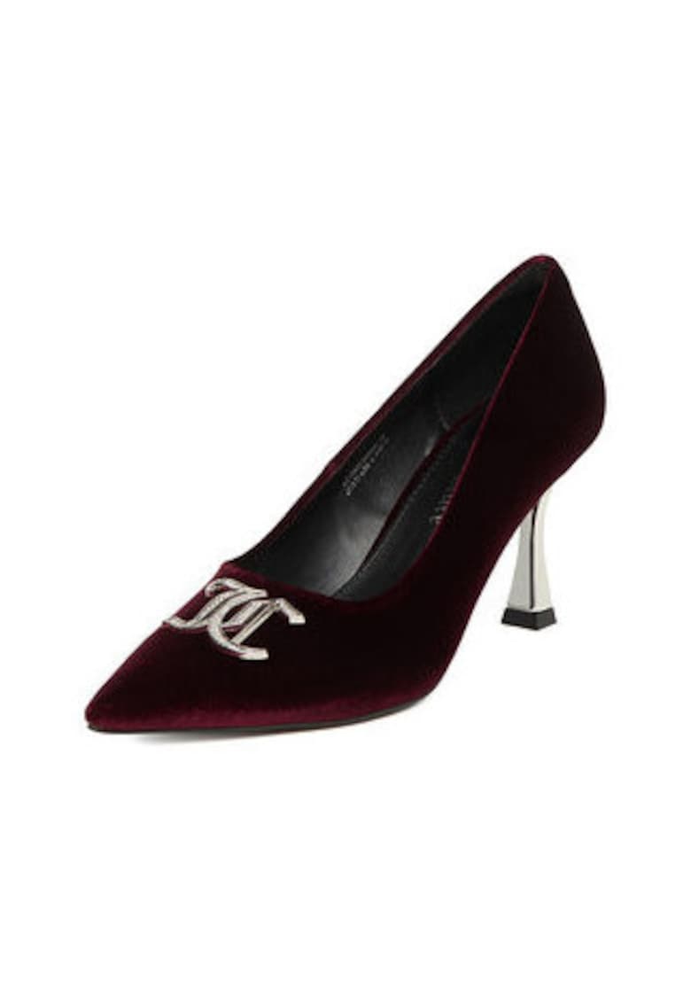 Pantofi dama - slip-on - elastic - rosu - tesatura