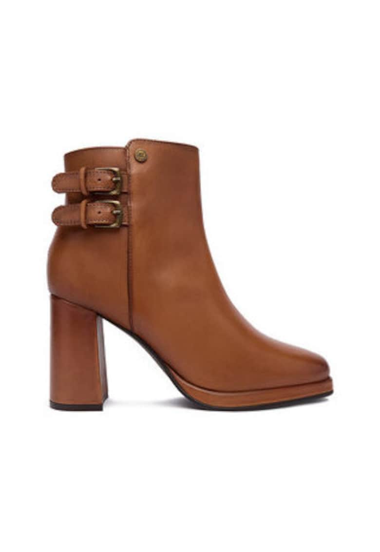 Botine dama - model Lauren - culoare maro - piele