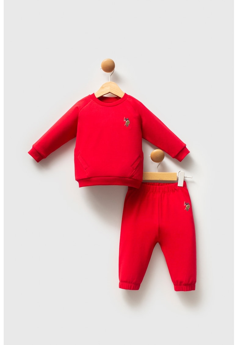 Trening lung cu maneci raglan - Rosu