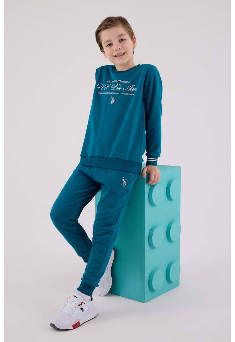 Set de bluza de trening din amestec de bumbac cu pantaloni de trening cu logo brodat