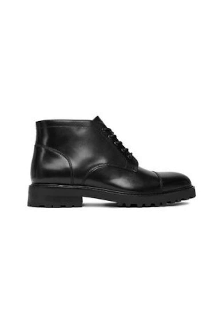 Pantofi barbati model EO-UBERTO-03 - piele naturala - negru - cu sireturi