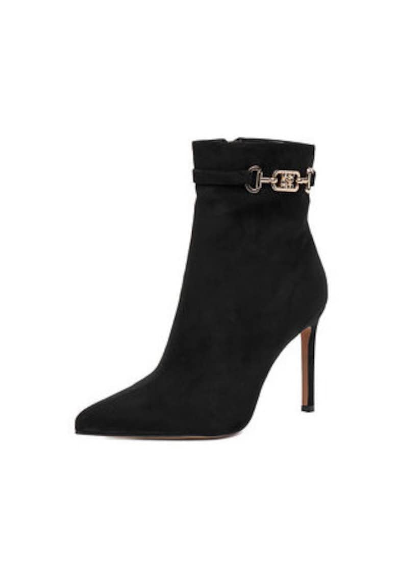 Botine dama CEO-LANA-01 - negru - cu fermoar - tesatura ascutit