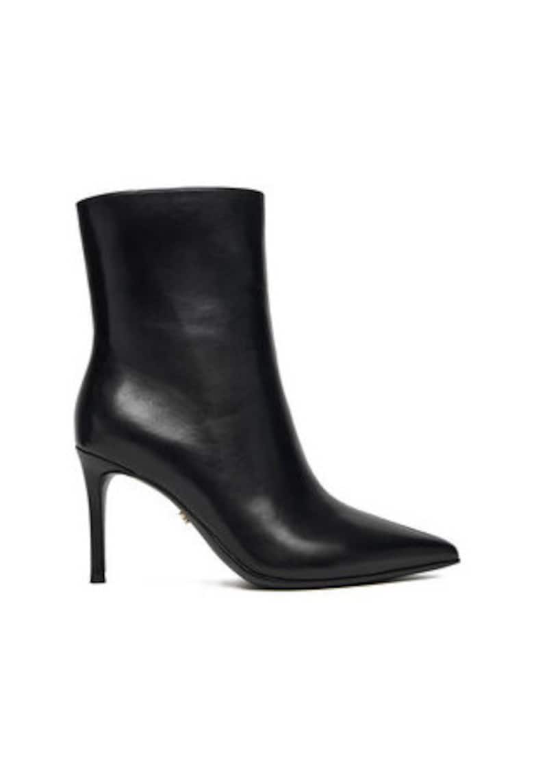 Botine dama - piele - Negru