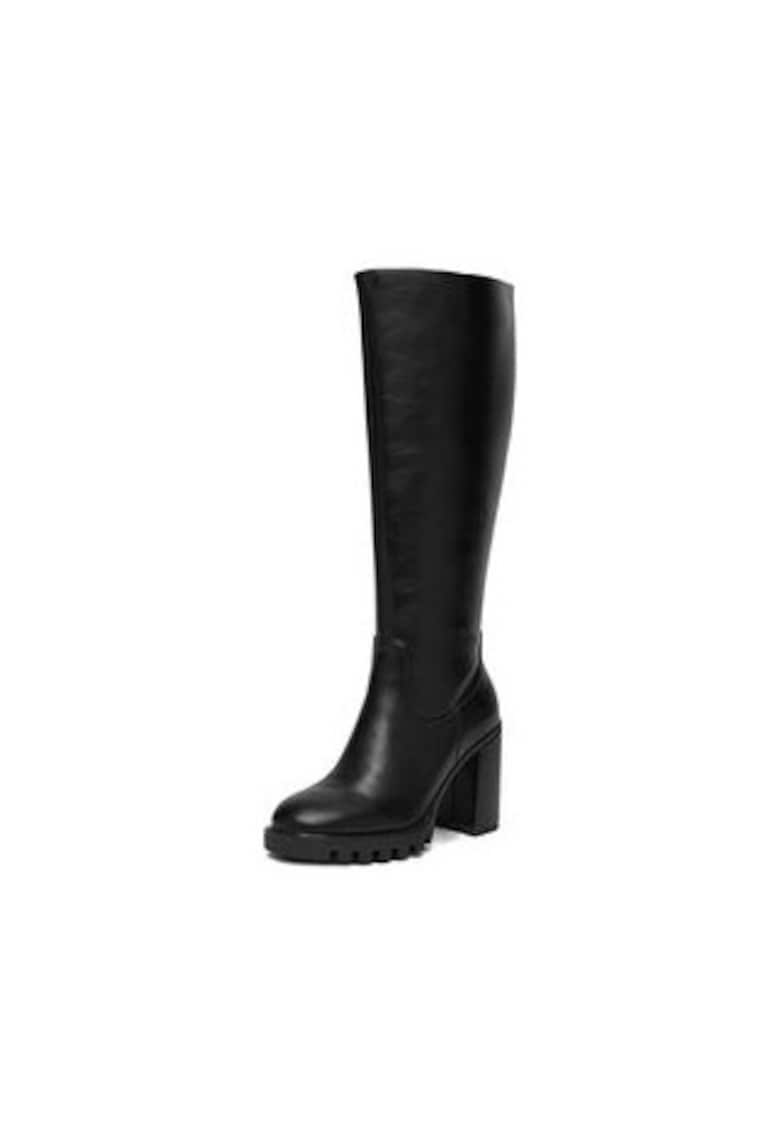 Cizme dama CEO-HALA-01 - negru - cu fermoar - tesatura rotund
