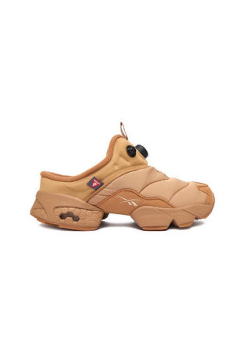 Papuci dama bej - tesatura - slip-on